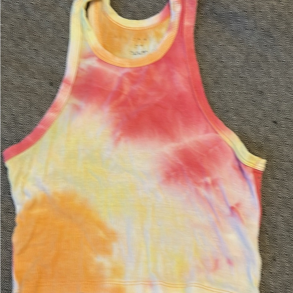 Brandy Melville Tie-Dye Tank Top - Pink, Yellow, Orange